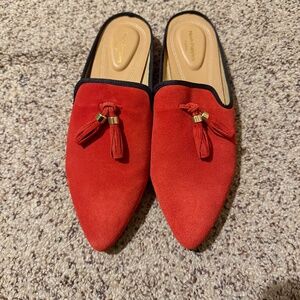 Red Hush Puppies mules